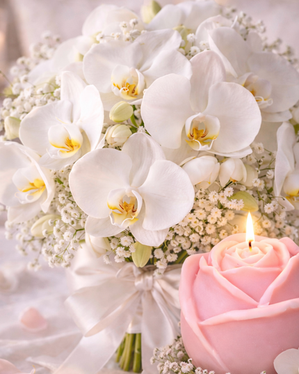 Rose Petal Design – Handcrafted Candle / Handmade Candle / Bougie artisanale / Lumânare artizanală / Vela artesanal