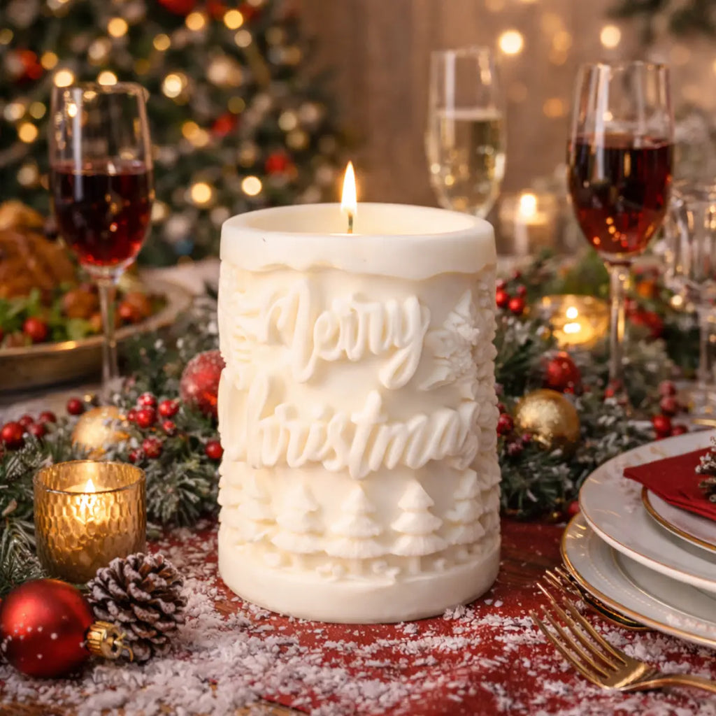 Sojawachs Duftkerze Christmas Relief mit Vanilleduft dekorative Weihnachtsdeko Kerze online kaufen