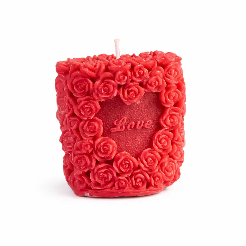 Sojawachs Duftkerze mit Vanilleduft im Blumen Herz Design dekorative Aromakerze online kaufen