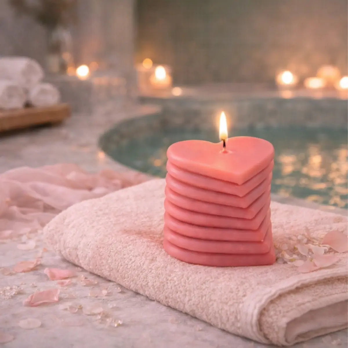 Sojawachs Duftkerze Layers of Love mit Vanilleduft Herz Design dekorative Aromakerze online kaufen