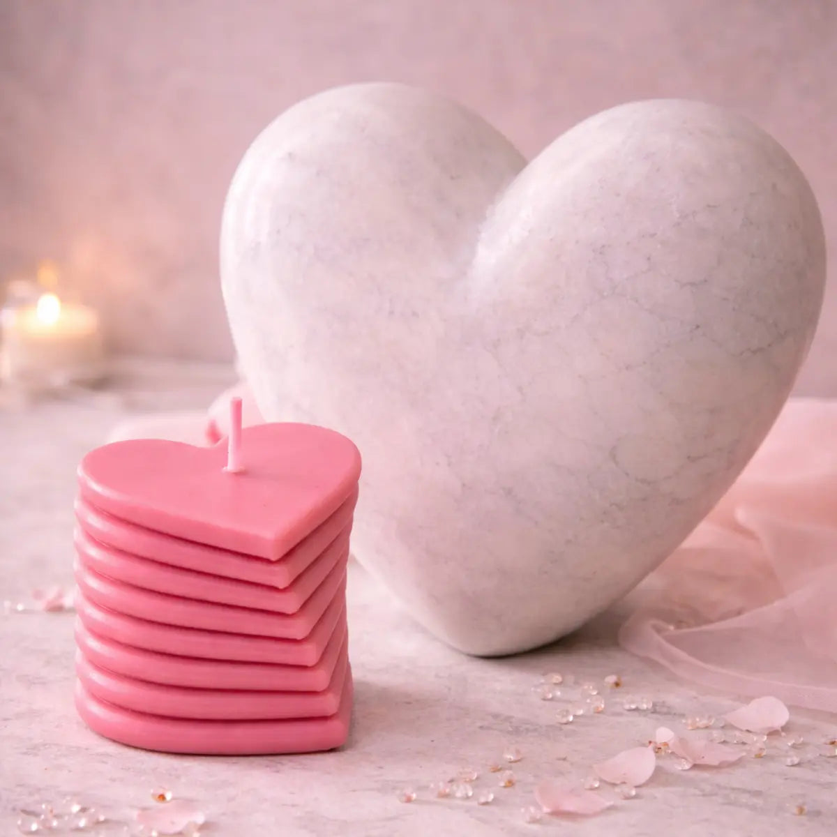 Sojawachs Duftkerze Layers of Love mit Vanilleduft Herz Design Premium Aromakerze online kaufen