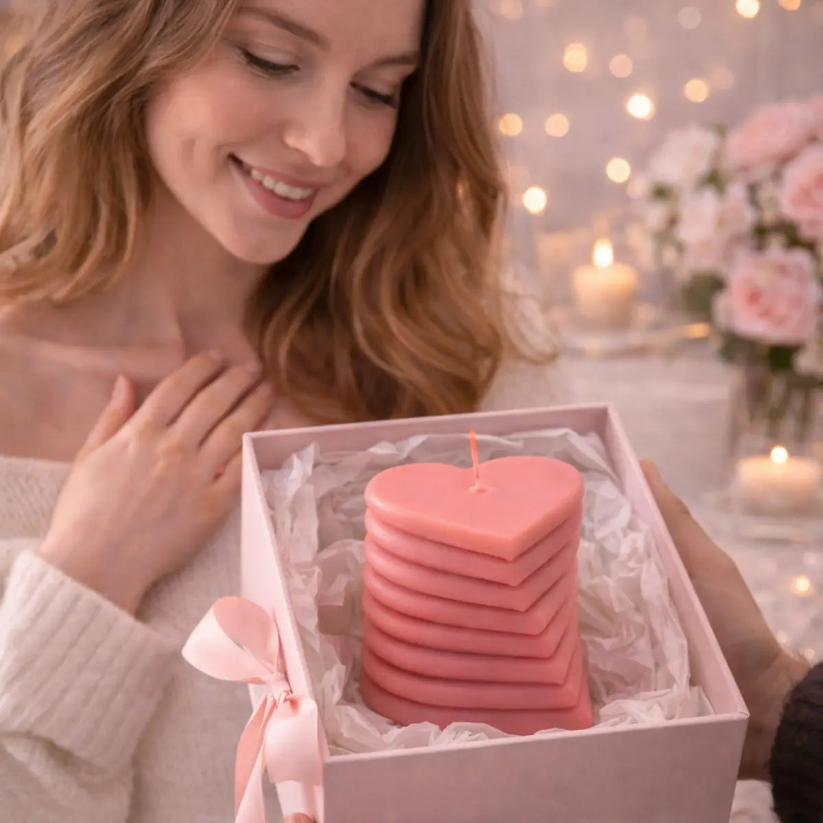 Sojawachs Duftkerze Layers of Love mit Vanilleduft Herz Kerze dekorative Aromakerze online kaufen