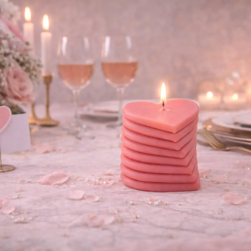 Sojawachs Duftkerze Layers of Love mit Vanilleduft in Herzform dekorative Aromakerze online kaufen