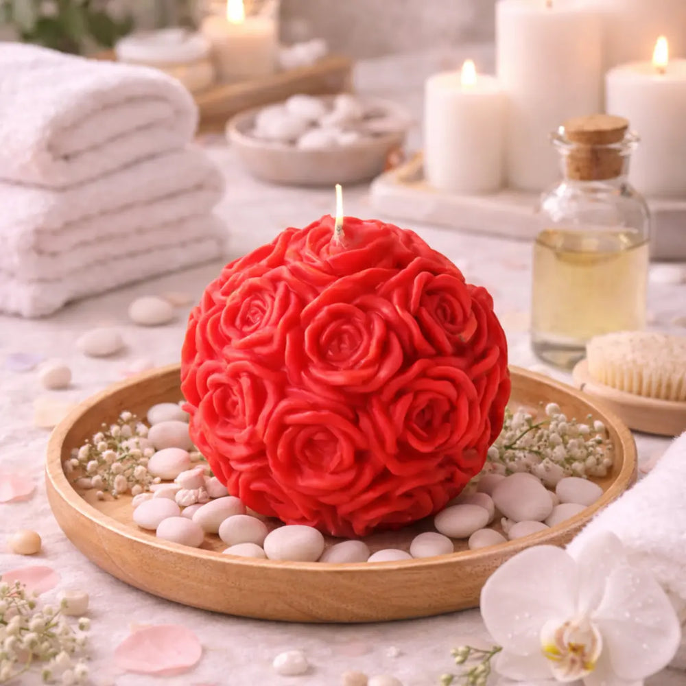 Sojawachs Duftkerze Passion Bloom mit Vanilleduft Rosen Dekoration Geschenkidee dekorative Aromakerze online bestellen
