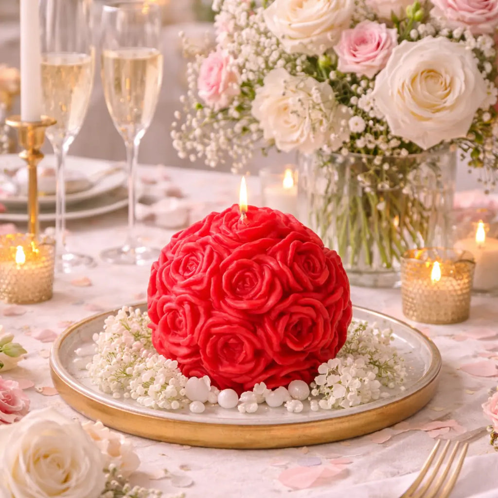 Sojawachs Duftkerze Passion Bloom mit Vanilleduft Rosen Design dekorative Aromakerze online bestellen