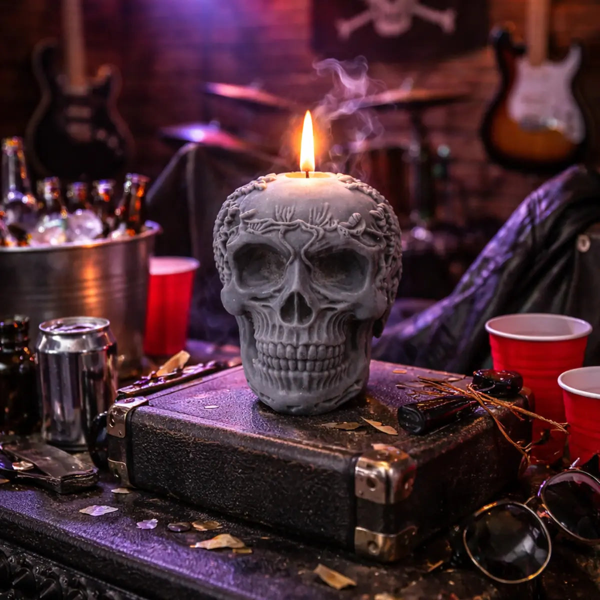 Sojawachs Duftkerze mit Vanilleduft Skull Kerze dekorative Halloween Aromakerze online kaufen