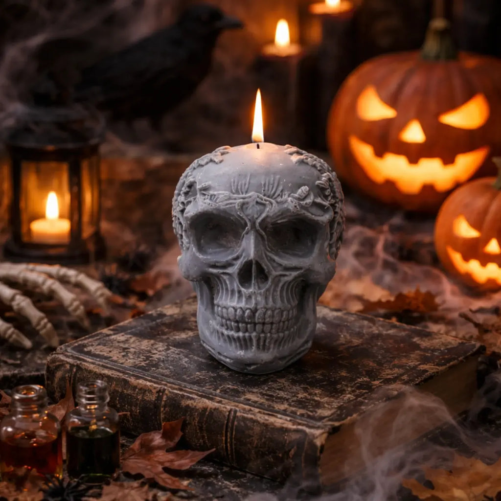 Sojawachs Duftkerze mit Vanilleduft Totenkopf Deko Kerze Halloween Aromakerze online kaufen