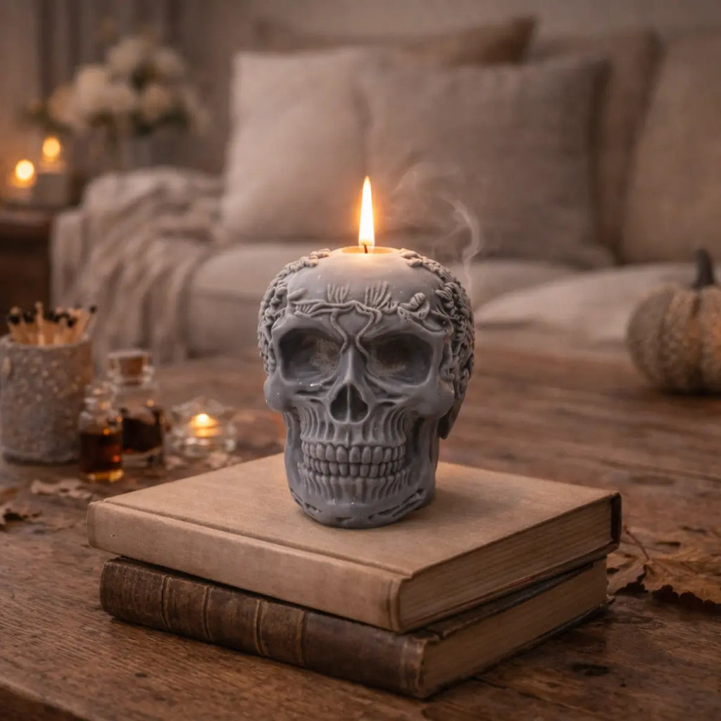 Sojawachs Duftkerze mit Vanilleduft Totenkopf Kerze dekorative Aromakerze online kaufen