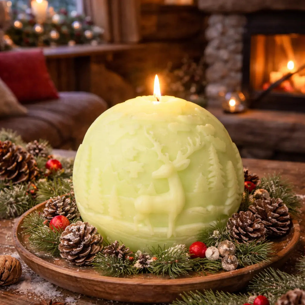 Sojawachs Duftkerze mit Vanilleduft Waldlandschaft Relief mit Hirsch dekorative Aromakerze online bestellen