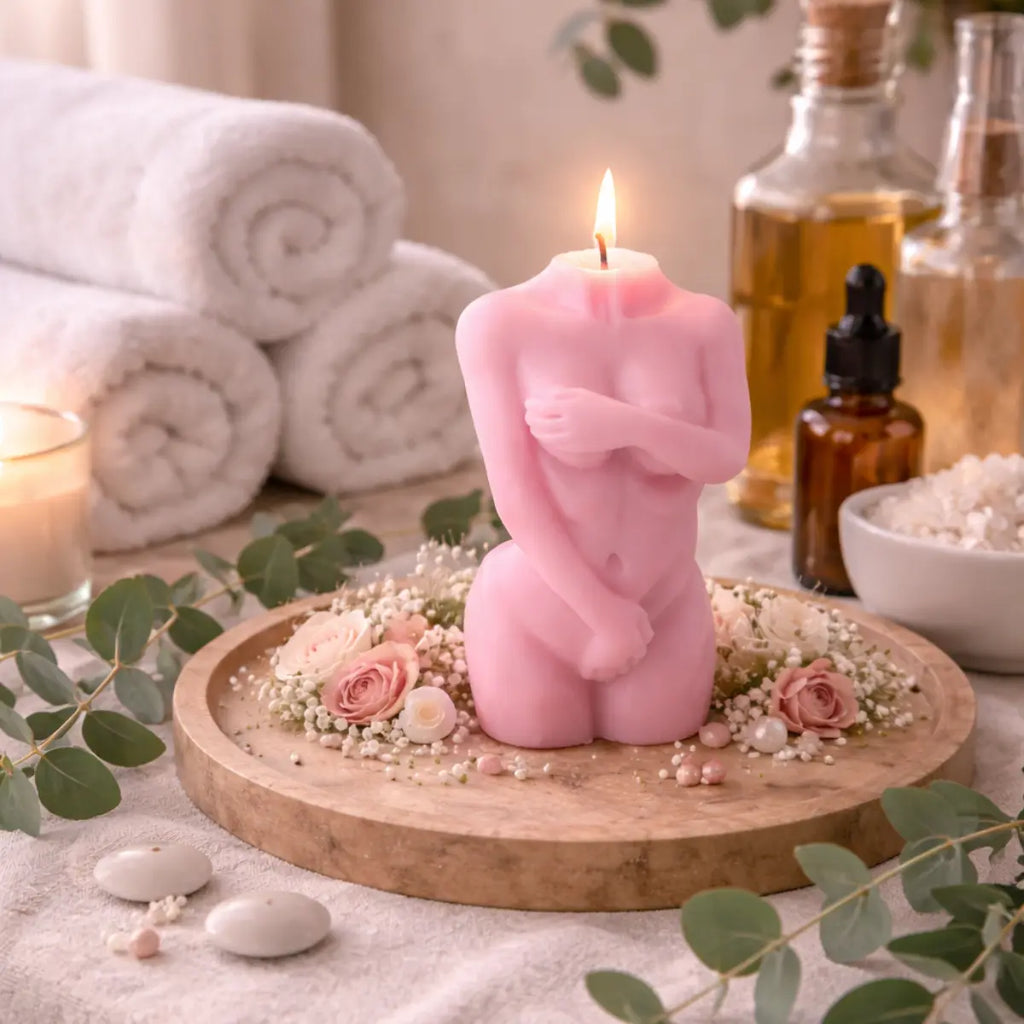 Sojawachs Duftkerzen 2er Set mit Vanilleduft Torso Figur dekorative Aromakerzen online bestellen