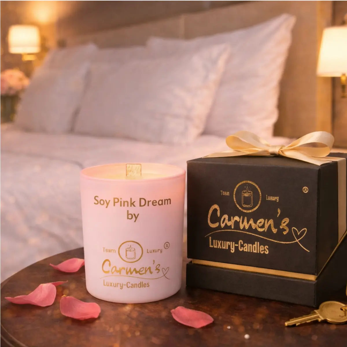 Sojawachs Duftkerze Soy Pink mit Vanilleduft dekorative Premium Aromakerze online kaufen