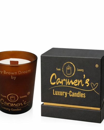 Soy Brown Dream – Handcrafted Soy Wax Candle with Vanilla Fragrance in Luxury Glass