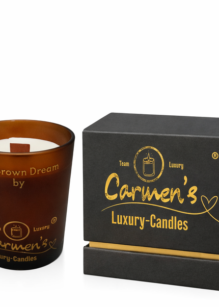 Soy Brown Dream – Handcrafted Soy Wax Candle with Vanilla Fragrance in Luxury Glass