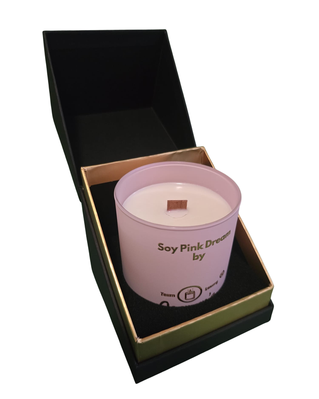 Soy Pink Dream – Handgefertigte Sojawachs Kerze mit Vanille Duft in Luxusglas