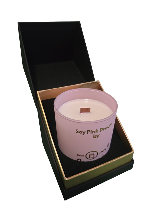 Soy Pink Dream – Handgefertigte Sojawachs Kerze mit Vanille Duft in Luxusglas