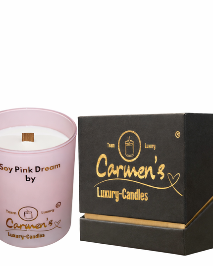 Soy Pink Dream – Handcrafted Soy Wax Candle with Vanilla Fragrance in Luxury Glass