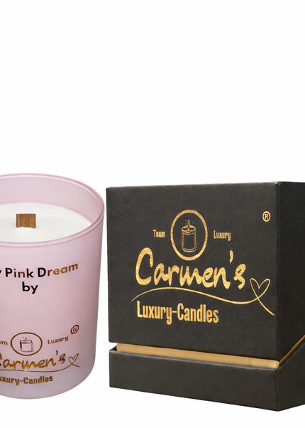 Soy Pink Dream – Handcrafted Soy Wax Candle with Vanilla Fragrance in Luxury Glass