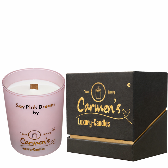 Soy Pink Dream – Handgefertigte Sojawachs Kerze mit Vanille Duft in Luxusglas