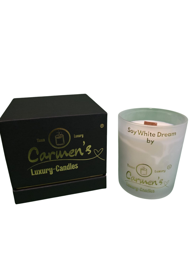 Soy White Dream – Handgefertigte Sojawachs Kerze mit Vanille Duft im Luxusglas