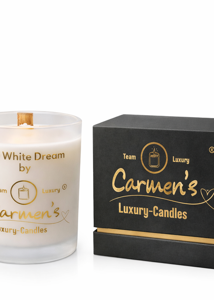 Soy White Dream – Handcrafted soy wax candle with vanilla fragrance in luxury glass