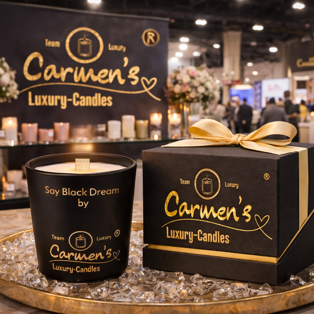 Soy Black Dream – Handgefertigte Bio-Sojawachskerze mit Vanilleduft im Luxusglas