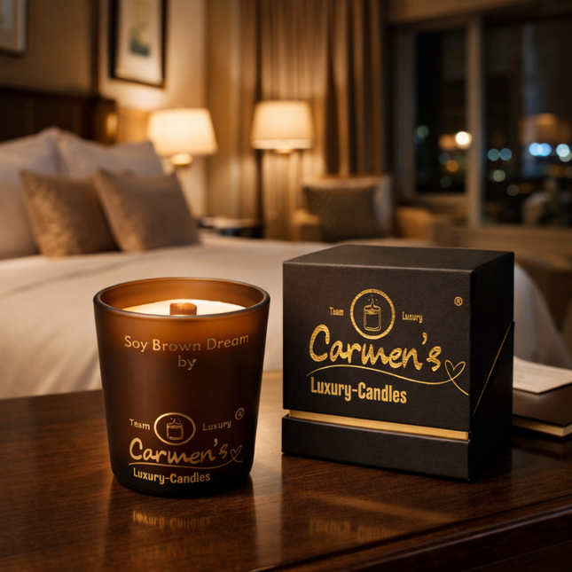 Soy Brown Dream – Handgefertigte Sojawachs Kerze mit Vanille Duft in Luxusglas