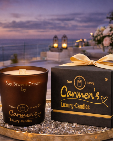 Soy Brown Dream – Handcrafted Soy Wax Candle with Vanilla Fragrance in Luxury Glass