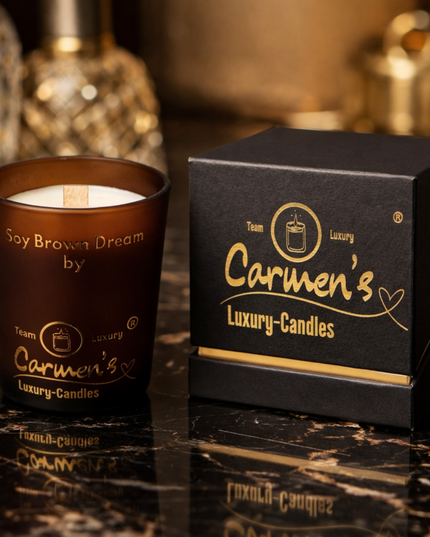 Soy Brown Dream – Handcrafted Soy Wax Candle with Vanilla Fragrance in Luxury Glass