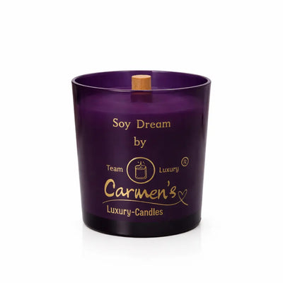 Soy Dream – Duftkerze aus Bio-Sojawachs mit Bourbon-Vanilleduft im violetten Glas (ohne Box), handgefertigte Sojawachs Duftkerze, lange Brenndauer, Premium Raumduft für Wohnzimmer, Spa & Geschenkidee