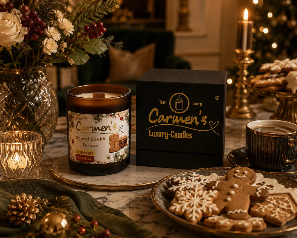 Carmen’s Spiced Cookie Dream – Luxus Soja-Duftkerze mit Holzdocht (ca. 0,2kg)