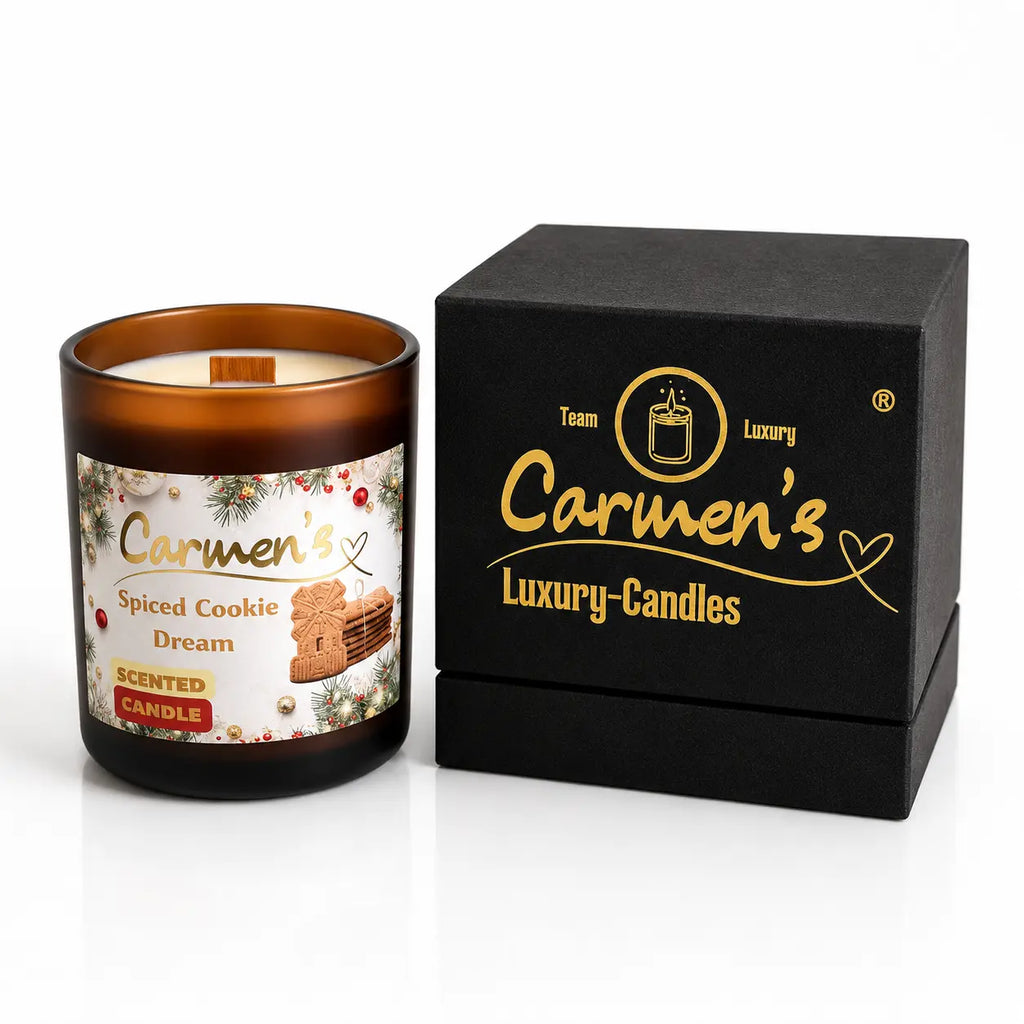 Carmen’s Spiced Cookie Dream – Luxus Soja-Duftkerze mit Holzdocht (ca. 0,2kg)