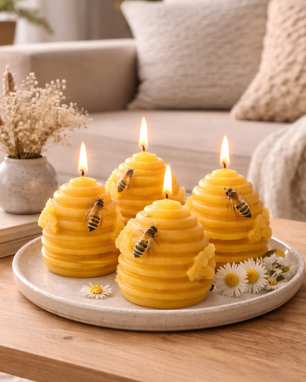 Beeswax Candle Tealight Set of 4 – Handcrafted Candle from Pure Beeswax