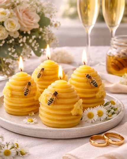 Beeswax Candle Tealight Set of 4 – Handcrafted Candle from Pure Beeswax