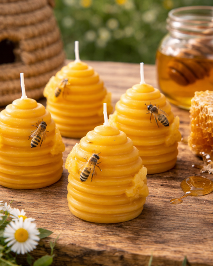 Beeswax Candle Tealight Set of 4 – Handcrafted Candle from Pure Beeswax