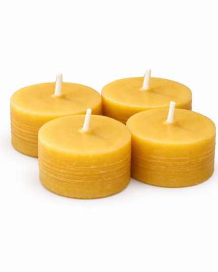 Beeswax Tealight Candle Set of 4 – Handcrafted Candle / Handmade Candle / Bougie artisanale / Lumânare artizanală / Vela artesanal