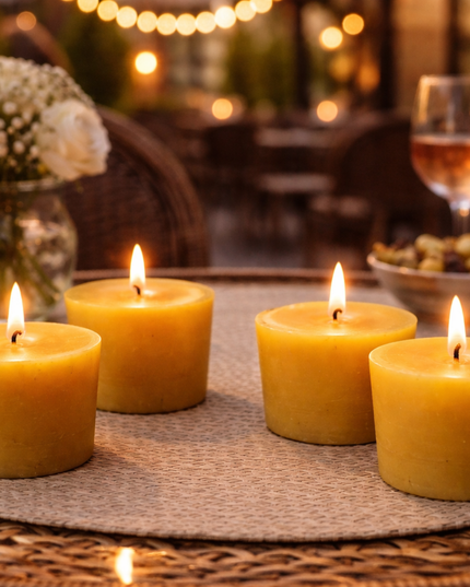 Beeswax Tealight Candle Set of 4 – Handcrafted Candle / Handmade Candle / Bougie artisanale / Lumânare artizanală / Vela artesanal
