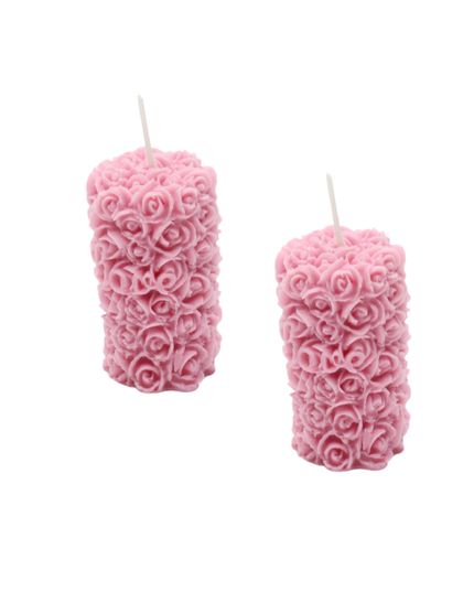 Rose pillar Design 2er SET – Handgefertigte Kerze / Handmade Candle / Bougie artisanale / Lumânare artizanală / Vela artesanal