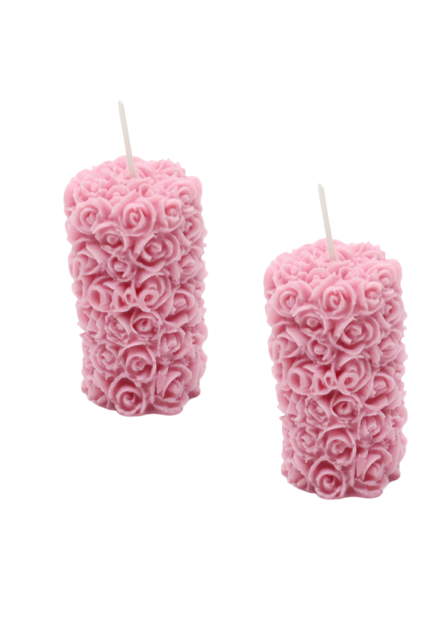 Rose pillar Design 2er SET – Handgefertigte Kerze / Handmade Candle / Bougie artisanale / Lumânare artizanală / Vela artesanal