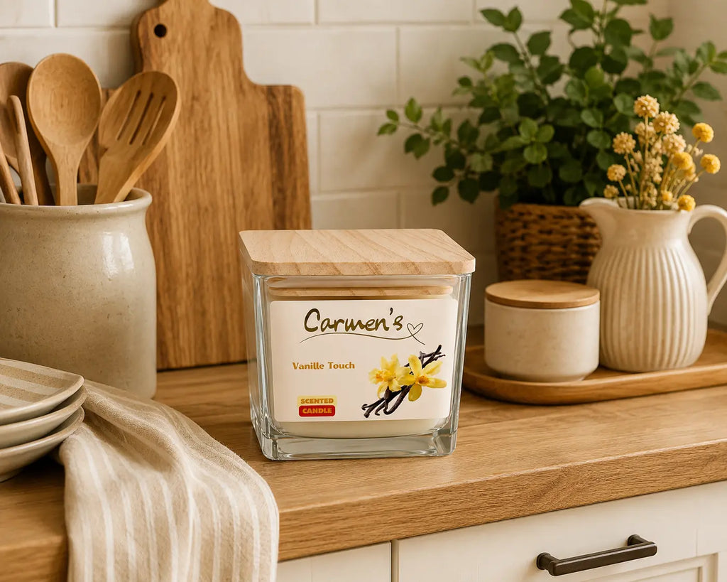Carmen’s Vanille Touch – Luxus Soja-Duftkerze mit Holzdocht (ca. 0,6kg)