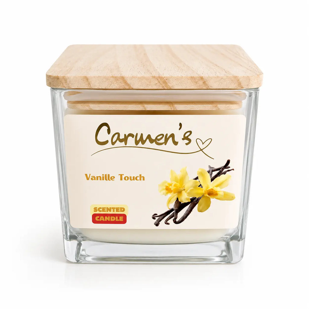 Carmen’s Vanille Touch – Luxus Soja-Duftkerze mit Holzdocht (ca. 0,6kg)
