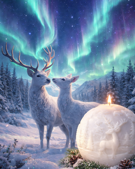 Forest Scene Ball Design – Handcrafted Candle / Handmade Candle / Bougie artisanale / Lumânare artizanală / Vela artesanal