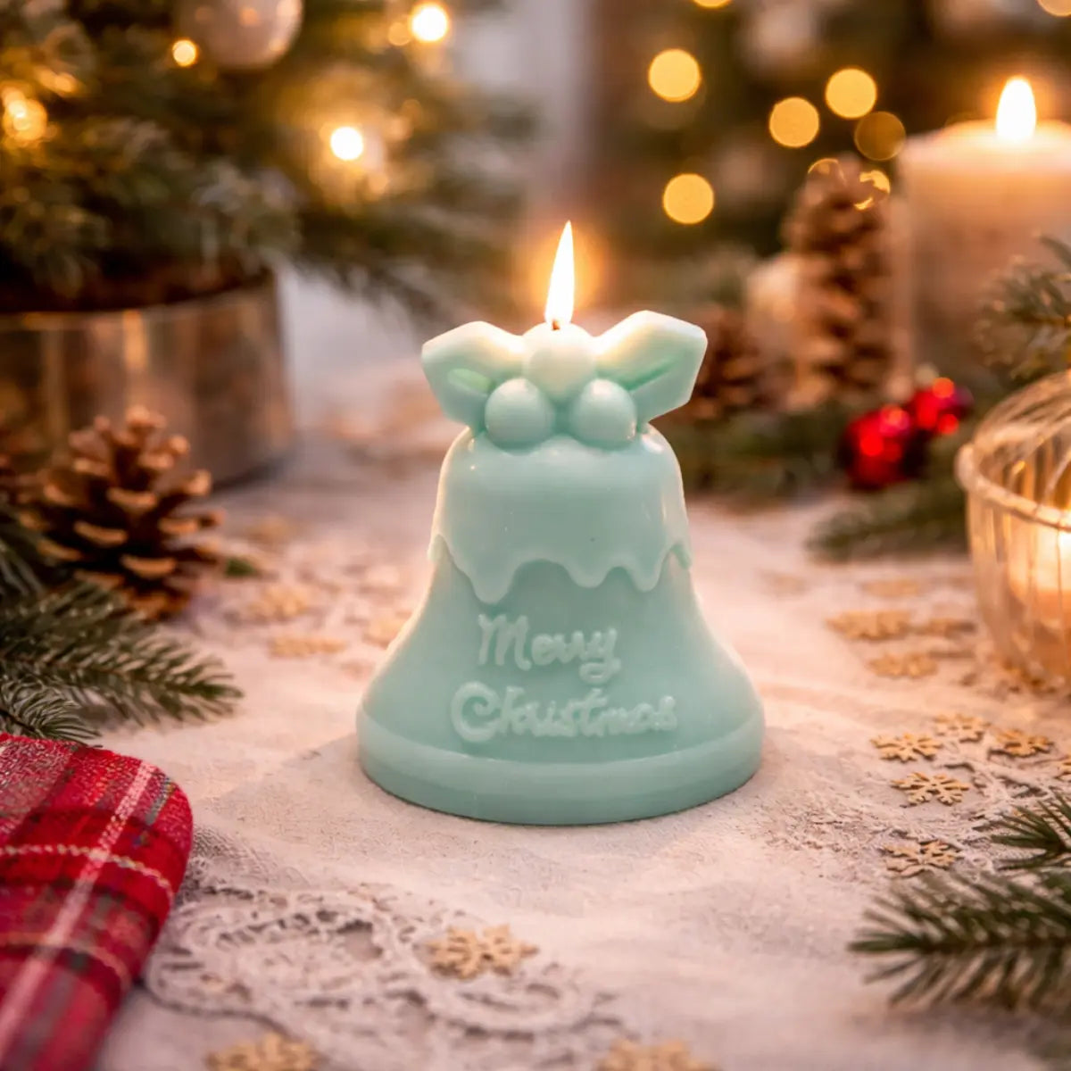 Sojawachs Duftkerze Weihnachtsglocke mit Vanilleduft festliche Aromakerze online kaufen