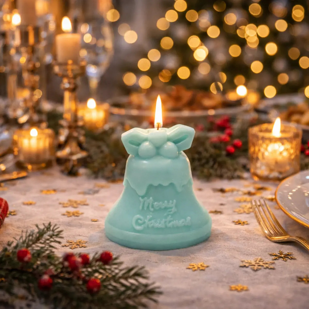Sojawachs Duftkerze Weihnachtsglocke mit Vanilleduft festliche Weihnachtskerze online kaufen