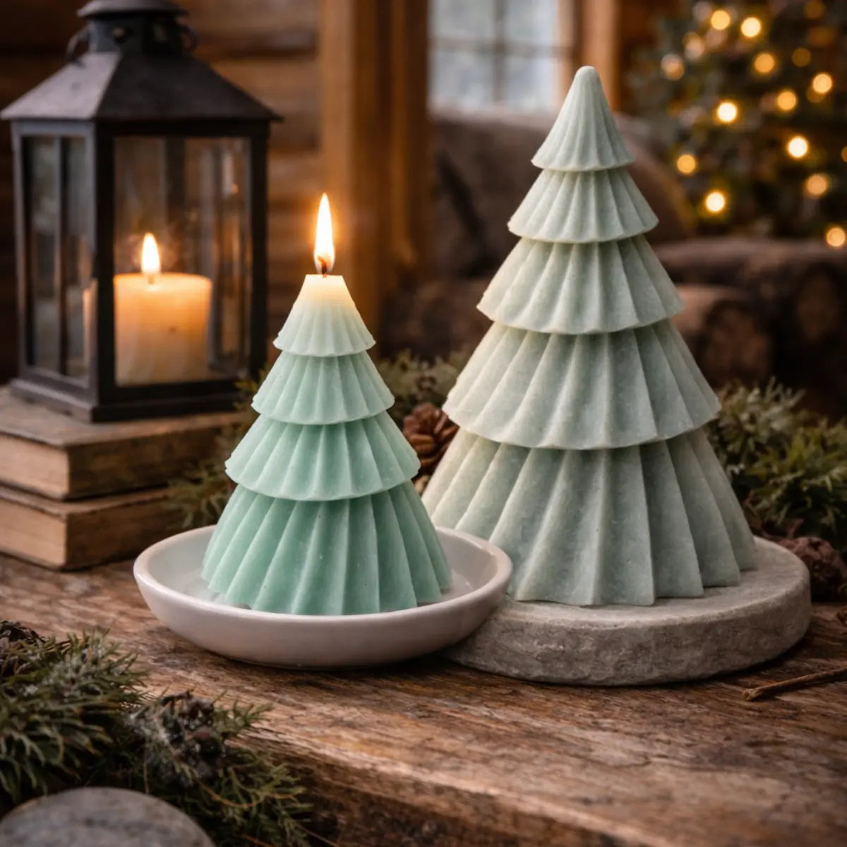 Dekorative Sojawachs Duftkerze Tannenbaum mit Vanilleduft Weihnachtskerze online kaufen