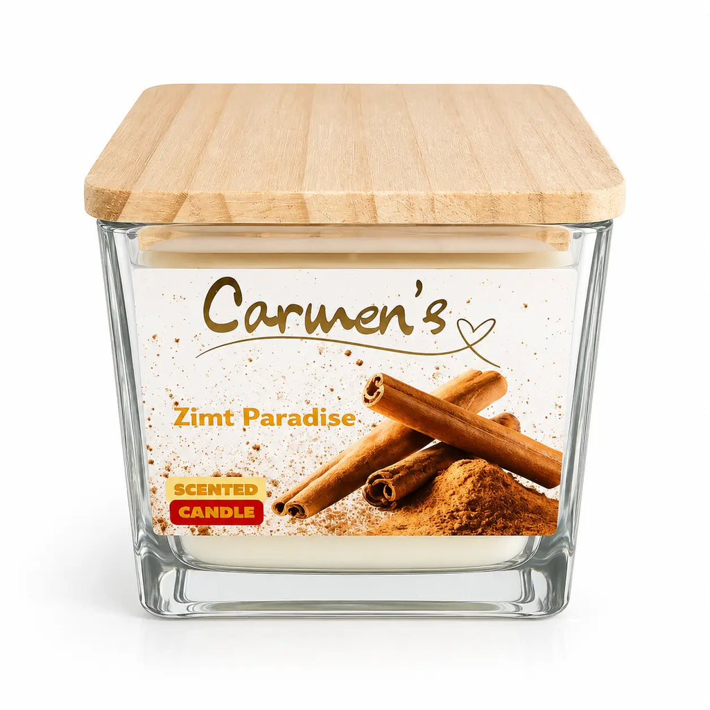 Carmen’s Zimt Paradise – Luxus Soja-Duftkerze mit Holzdocht (ca. 0,6kg)